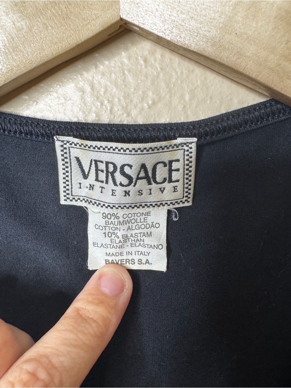 Versace Intensive Tank Top Women Medium Black Y2K Medusa Hardware Stretch Italy - Picture 3 of 9